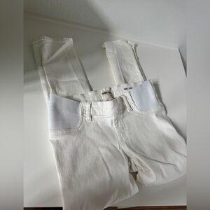 Warp + Weft Cream Maternity Denim Jeans
